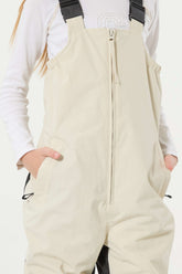 Girls’ Off White Waterproof Reflective Durable Snow Bibs